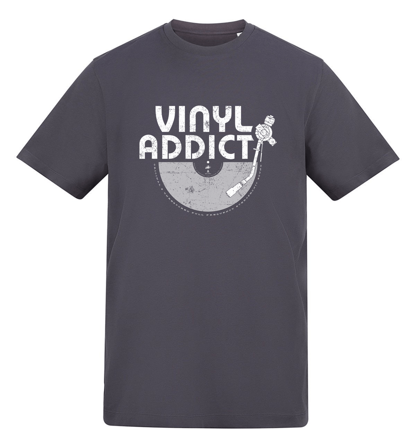 Solid Charcoal Printed T-shirt Front