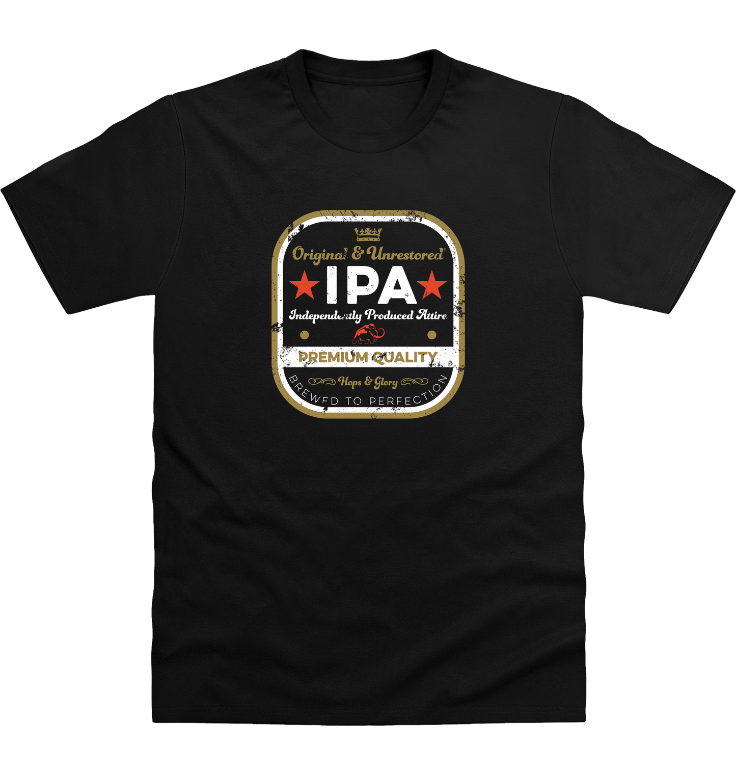 Deep Black Printed T-shirt Front