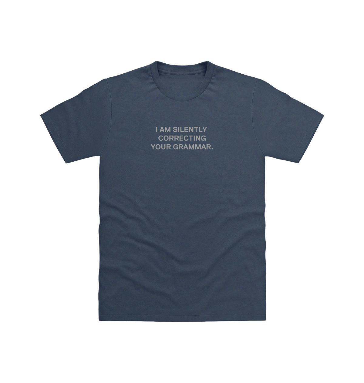 Airforce Blue Printed T-shirt Front