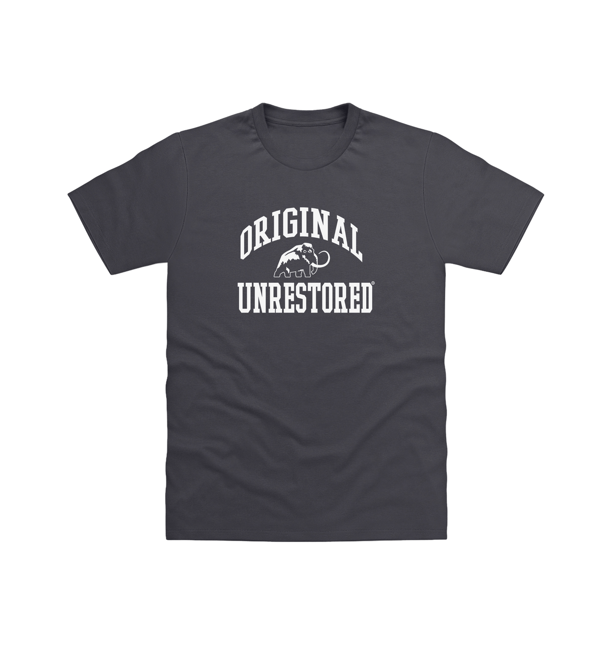 Solid Charcoal Printed T-shirt Front