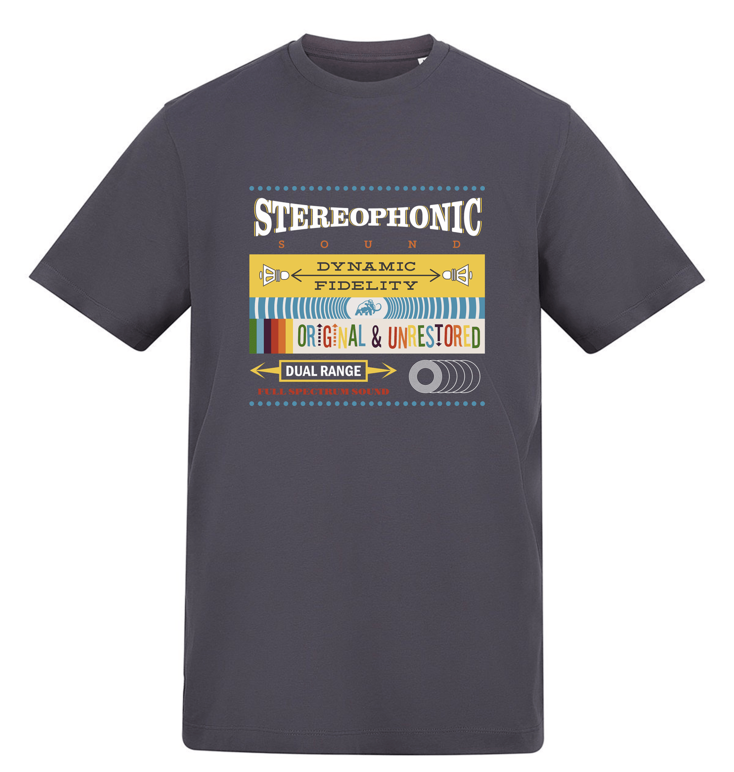 Solid Charcoal Printed T-shirt Front