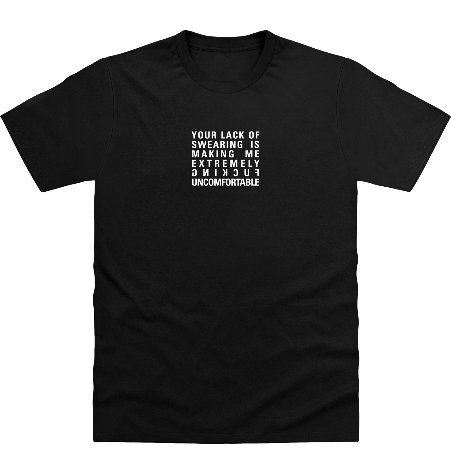 Deep Black Printed T-shirt Front