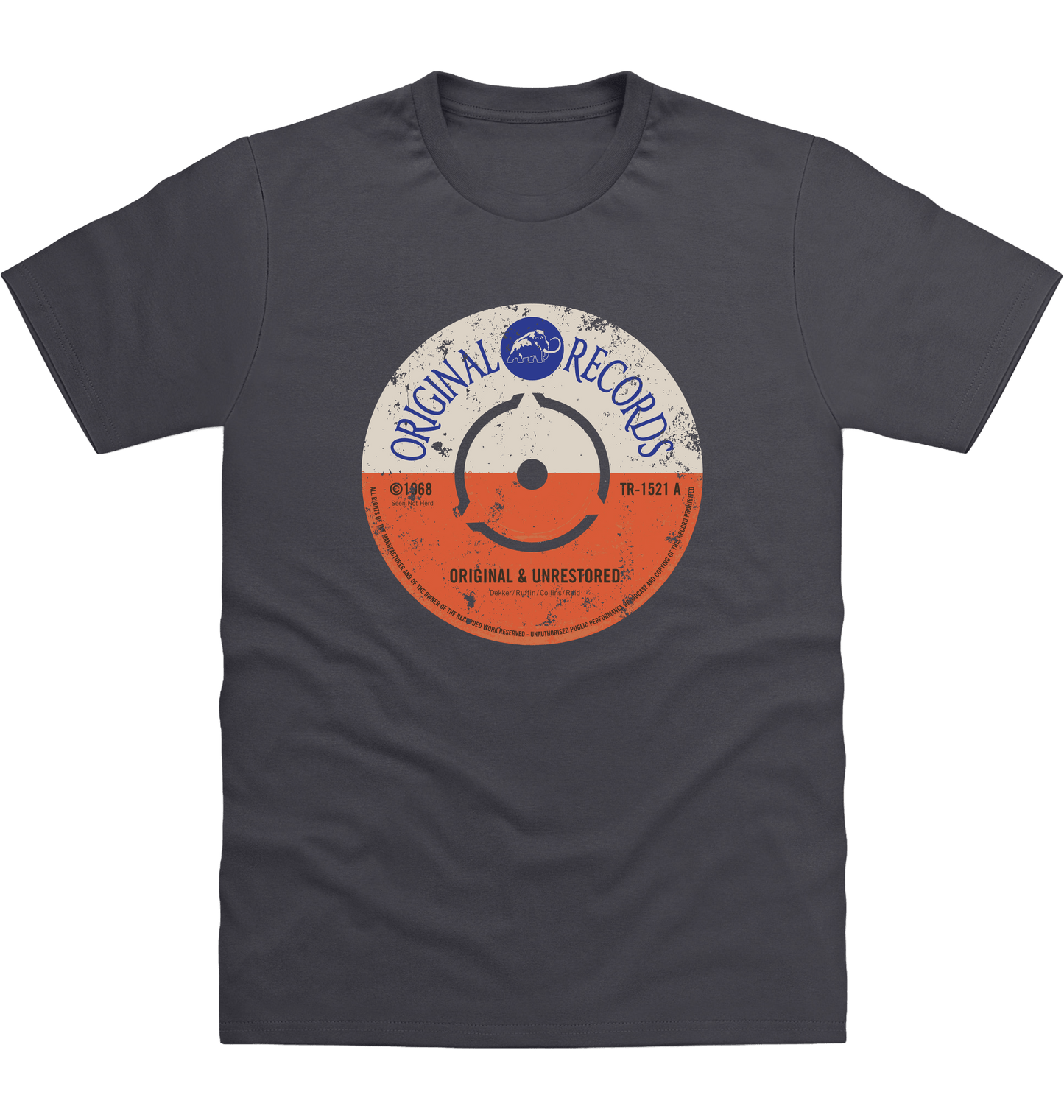 Solid Charcoal Printed T-shirt Front