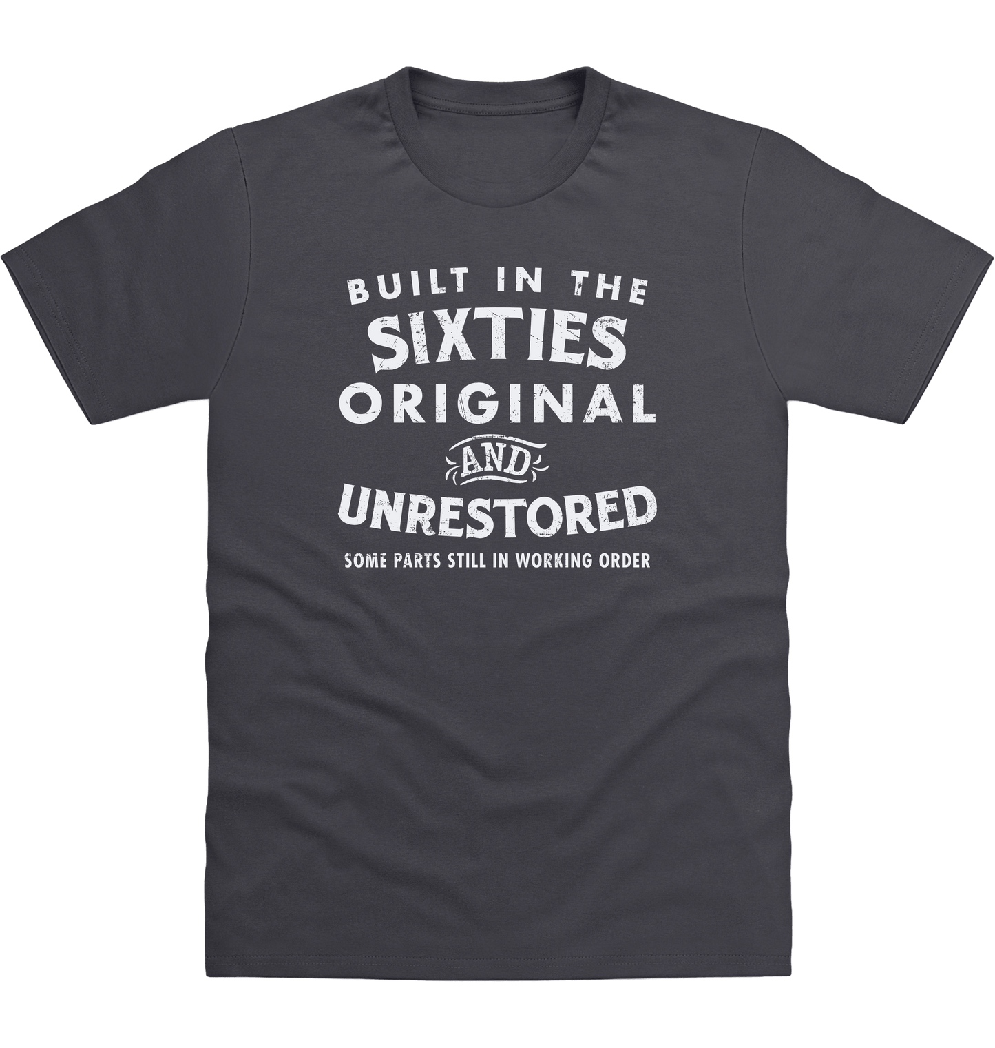 Solid Charcoal Printed T-shirt Front