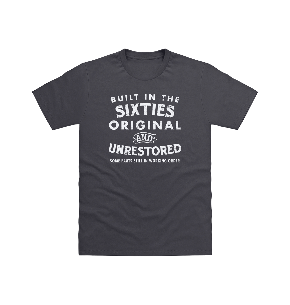 Solid Charcoal Printed T-shirt Front