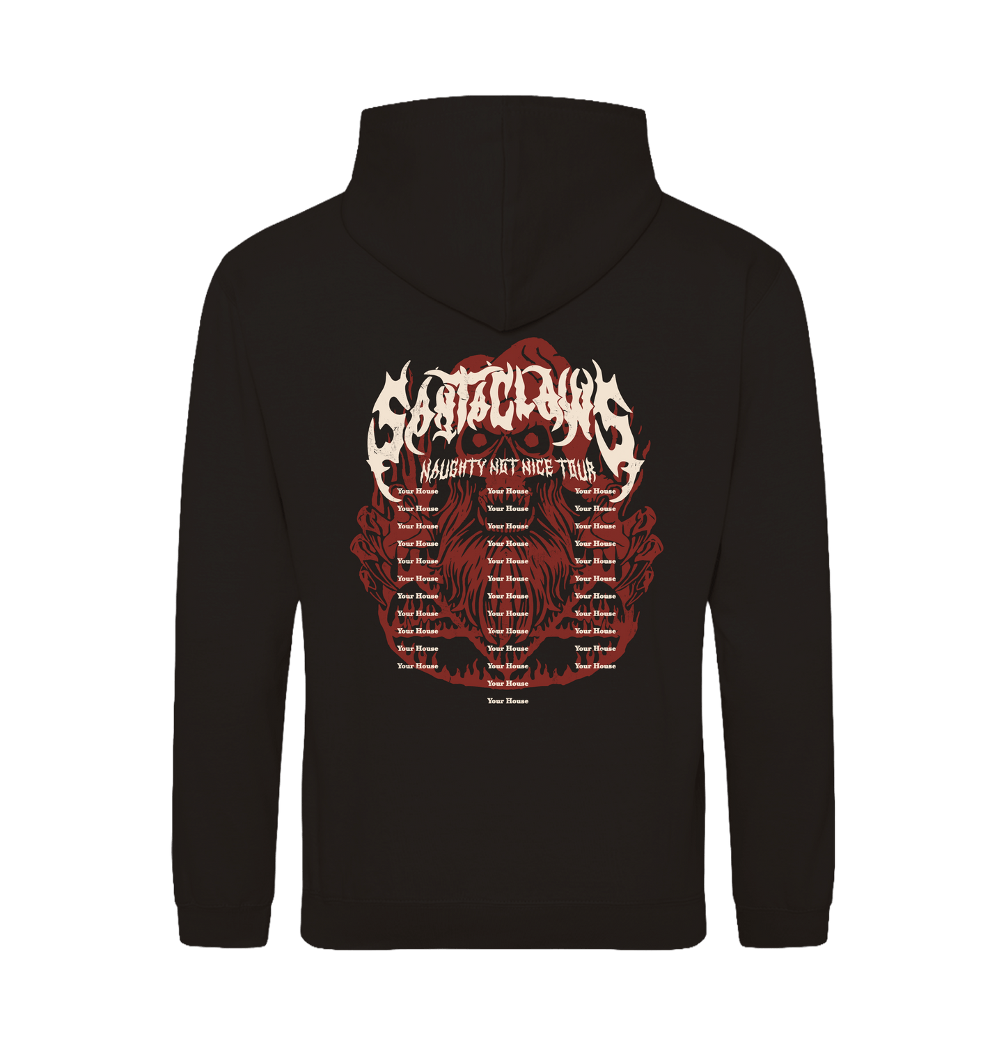 Deep Black Printed Hoody Back