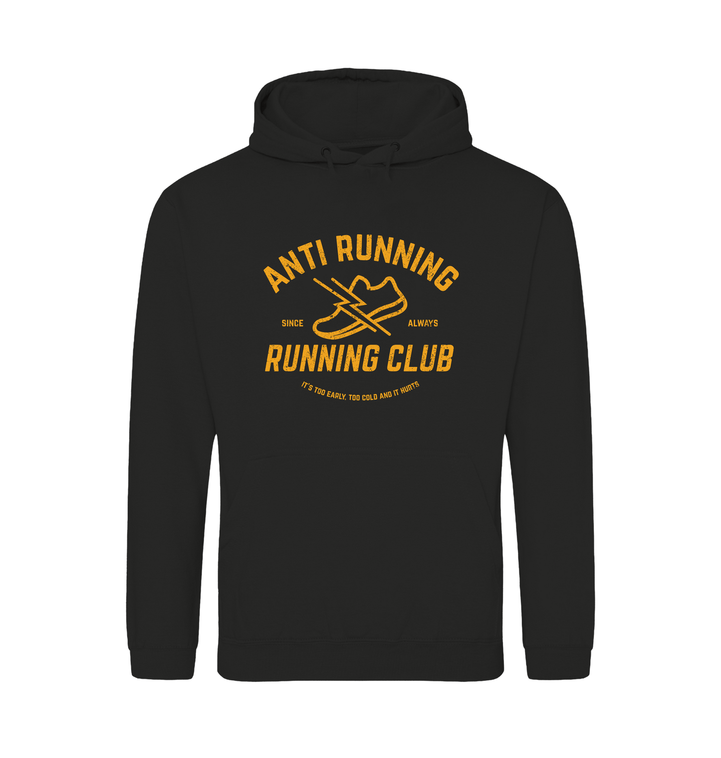 Jet Black Printed Hoody Front