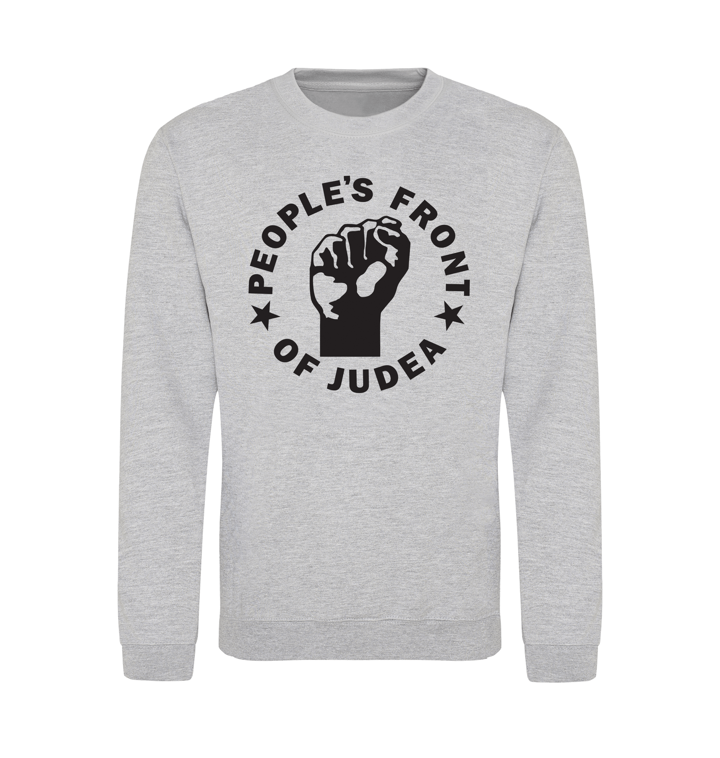 Heather Grey Printed Sweater Front