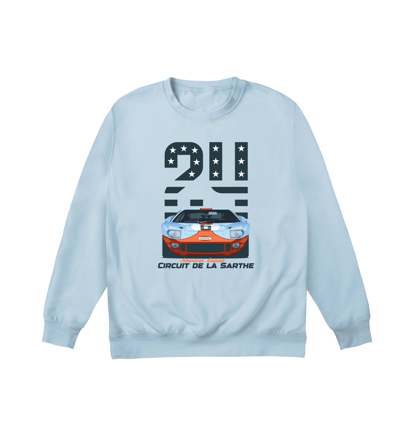 Sky Blue Printed Sweater Front
