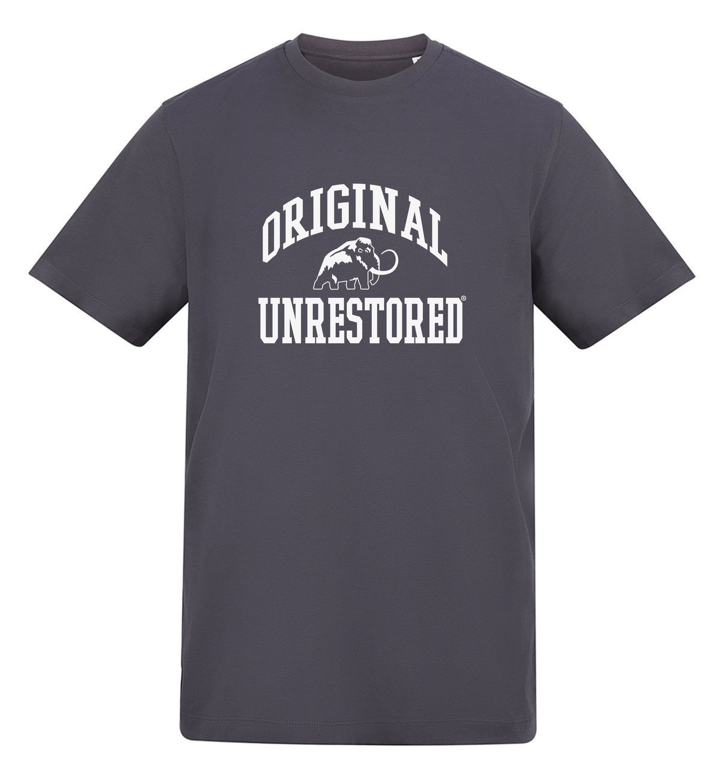 Solid Charcoal Printed T-shirt Front