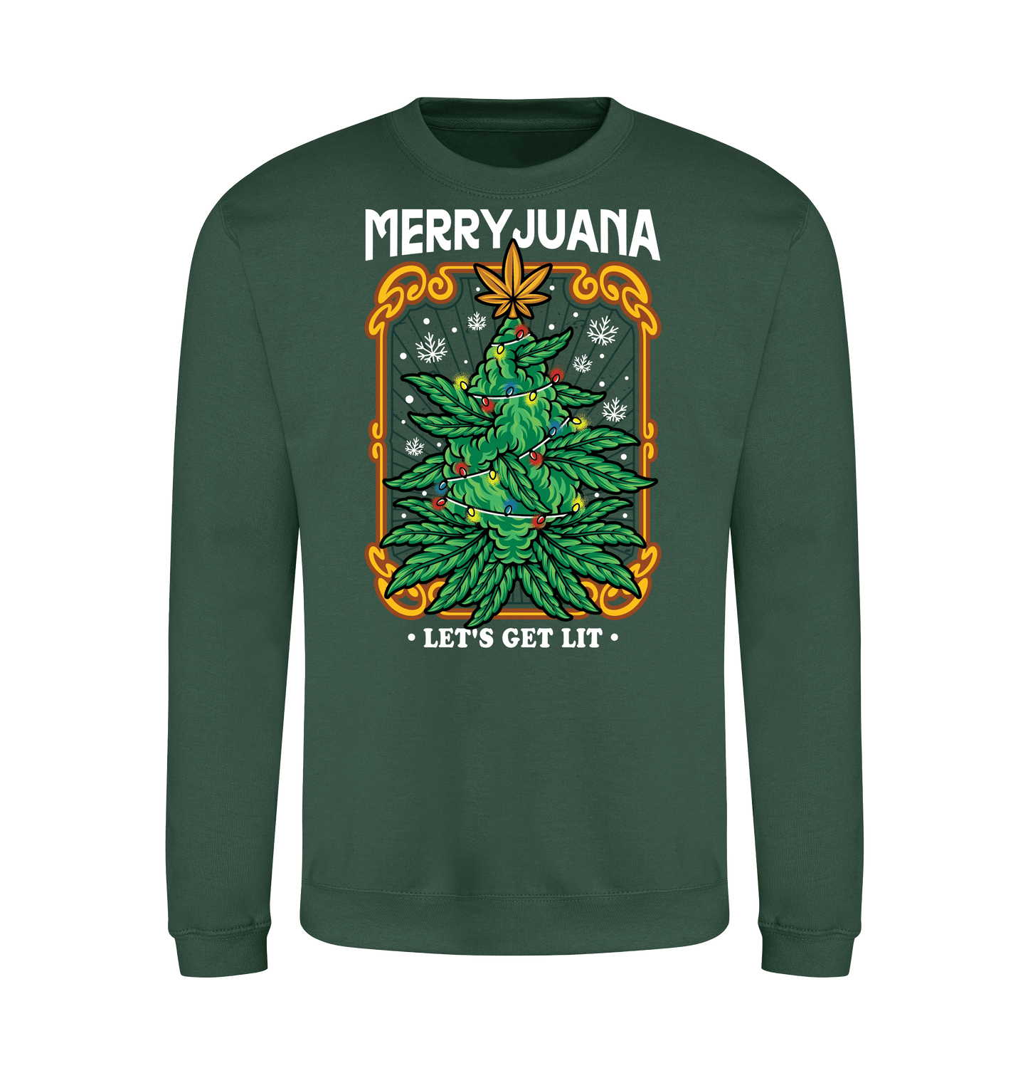 Bottle Green Printed Sweater Front