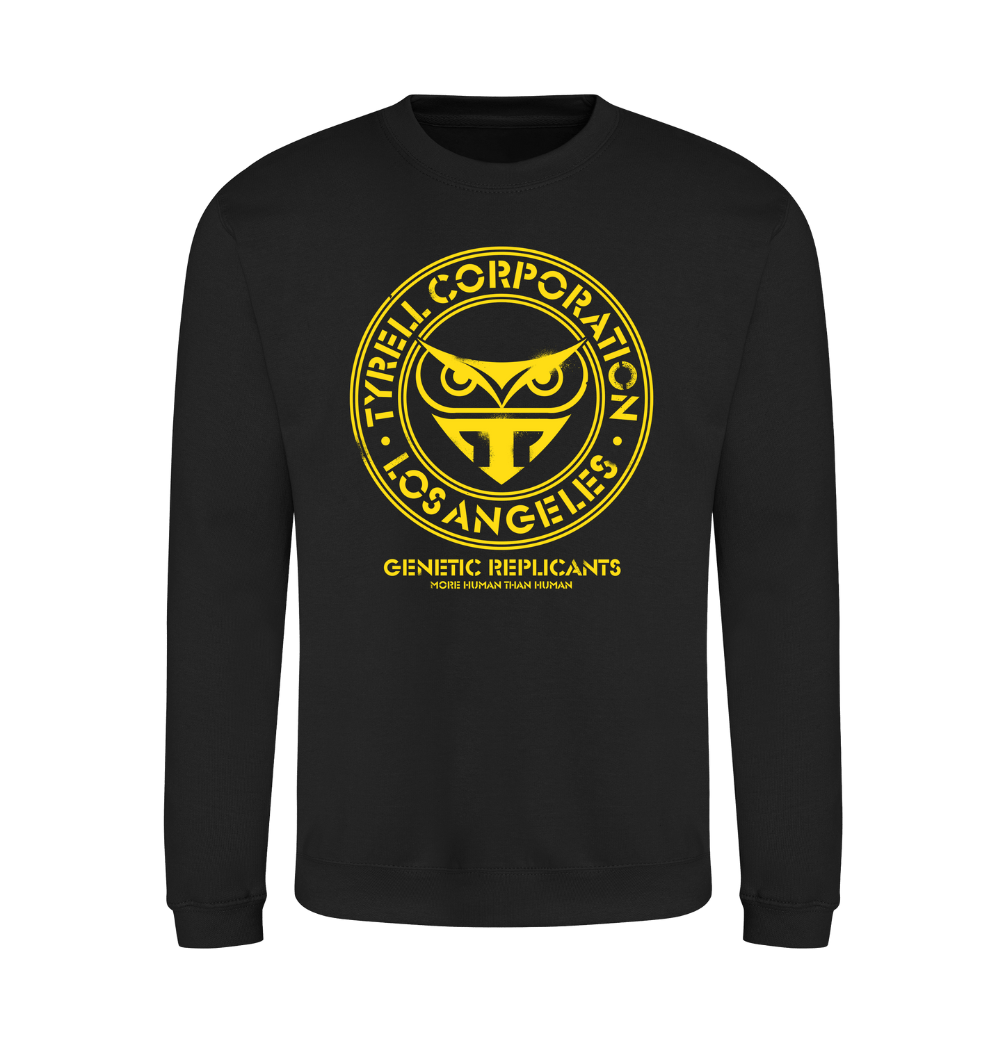 Jet Black Printed Sweater Front