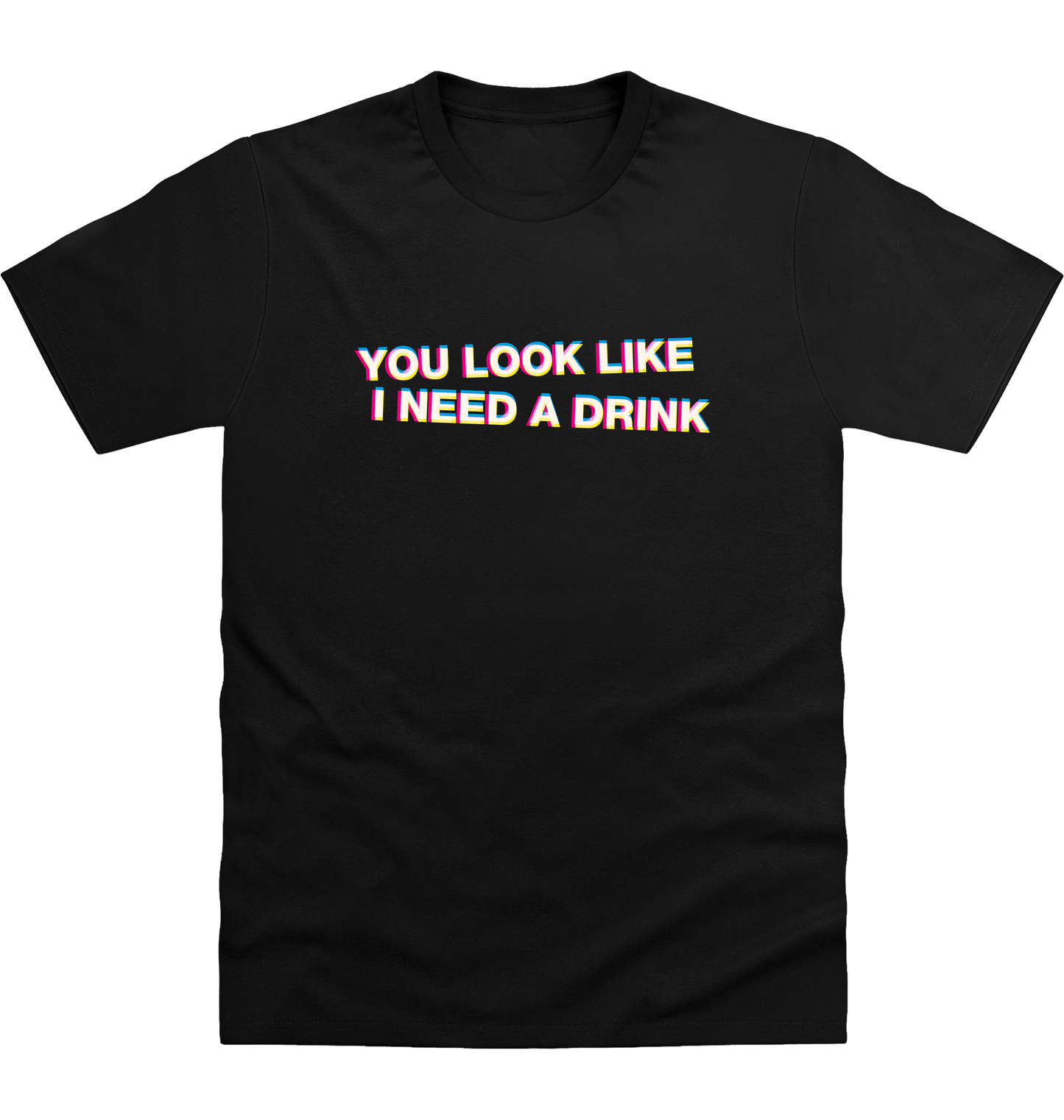 Deep Black Printed T-shirt Front