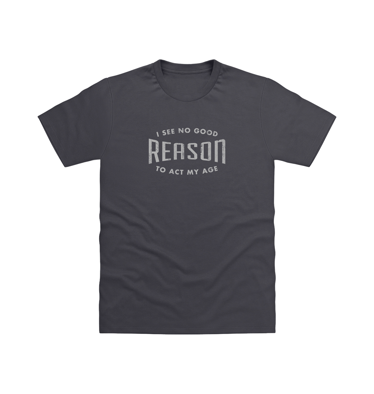 Solid Charcoal Printed T-shirt Front