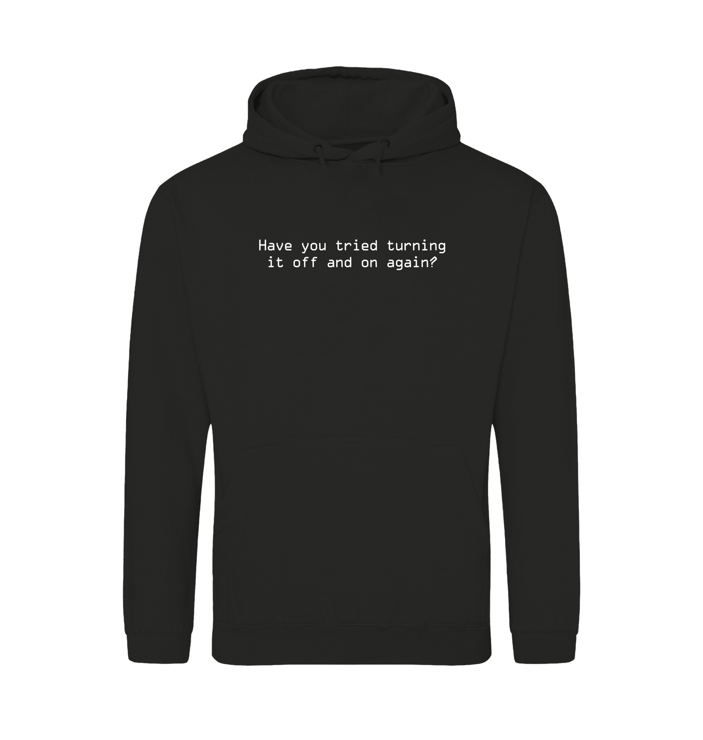 Jet Black Printed Hoody Front