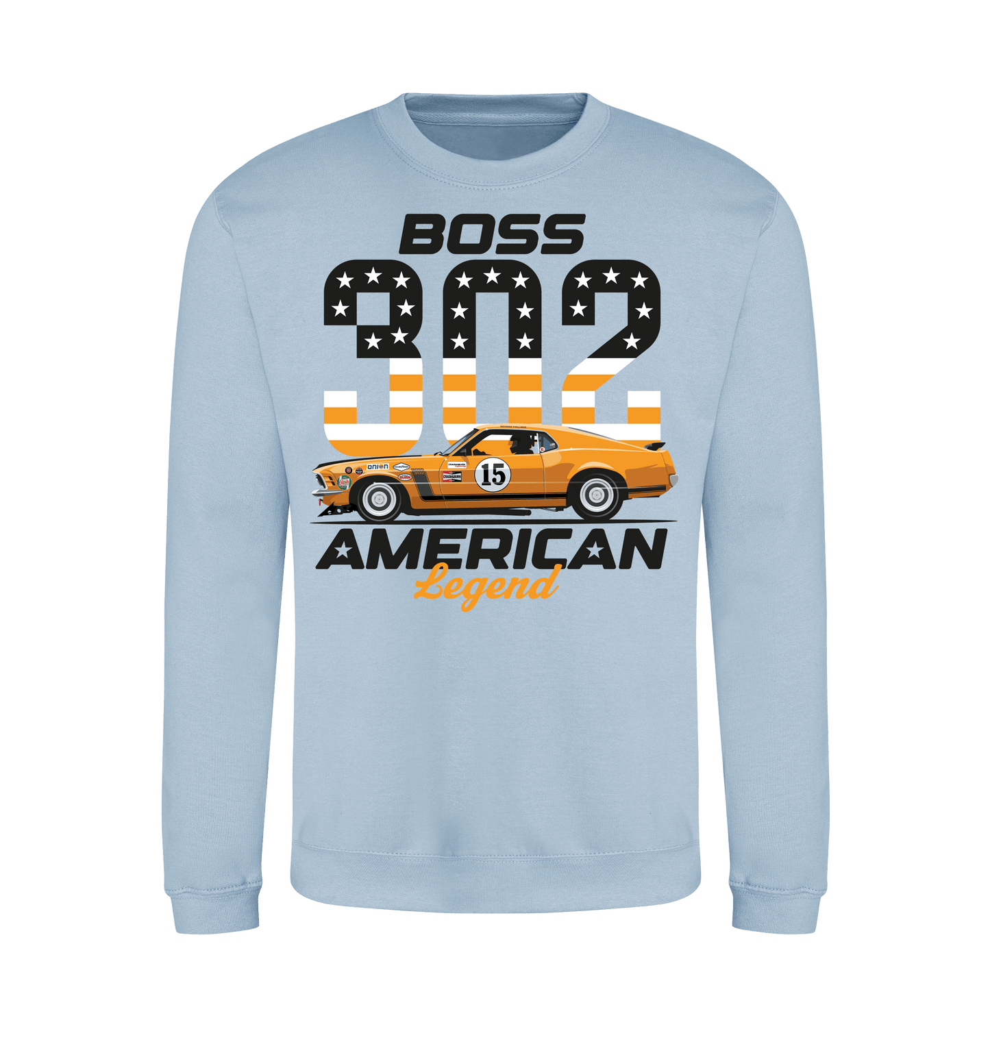 Sky Blue Printed Sweater Front