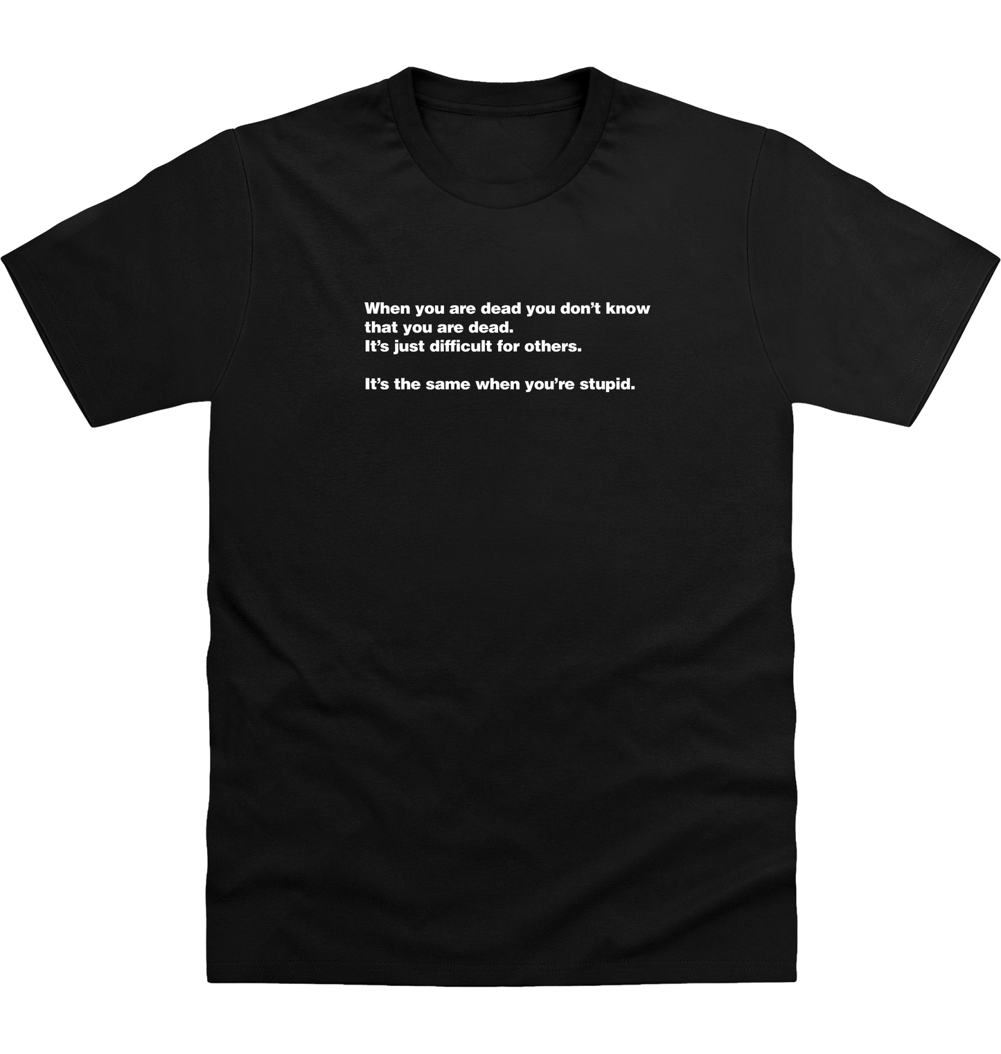 Deep Black Printed T-shirt Front