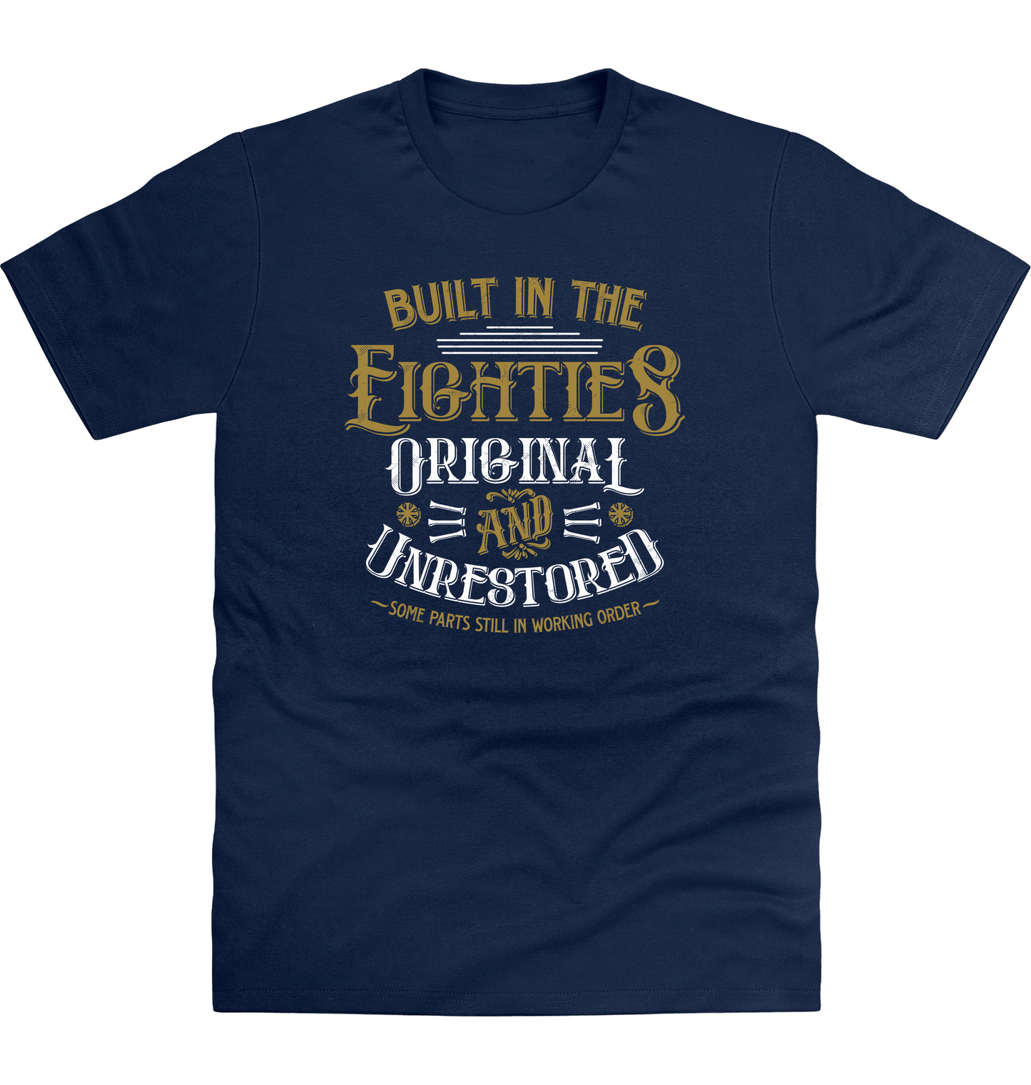 New French Navy Printed T-shirt Front