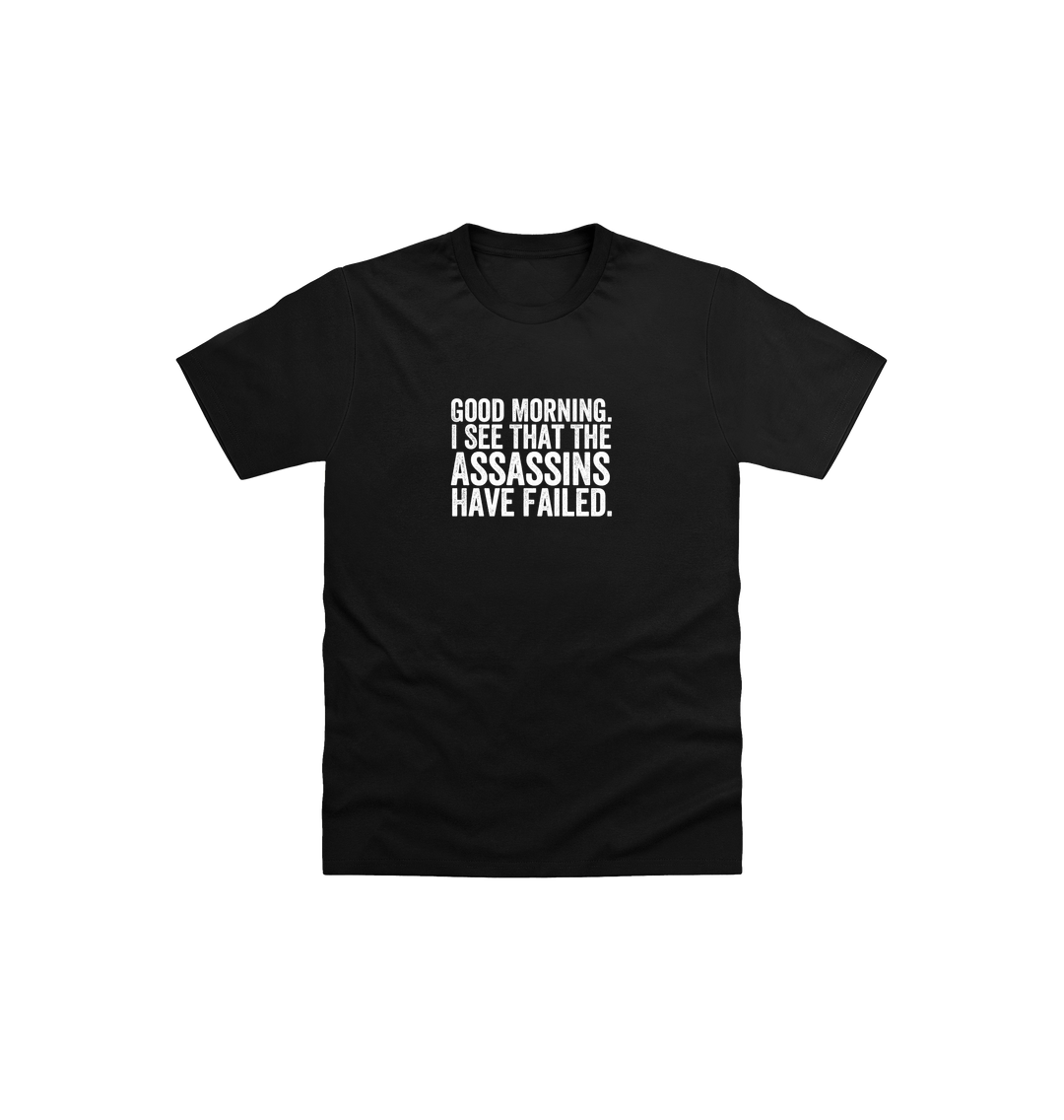 Black Printed Kids T-Shirt Front