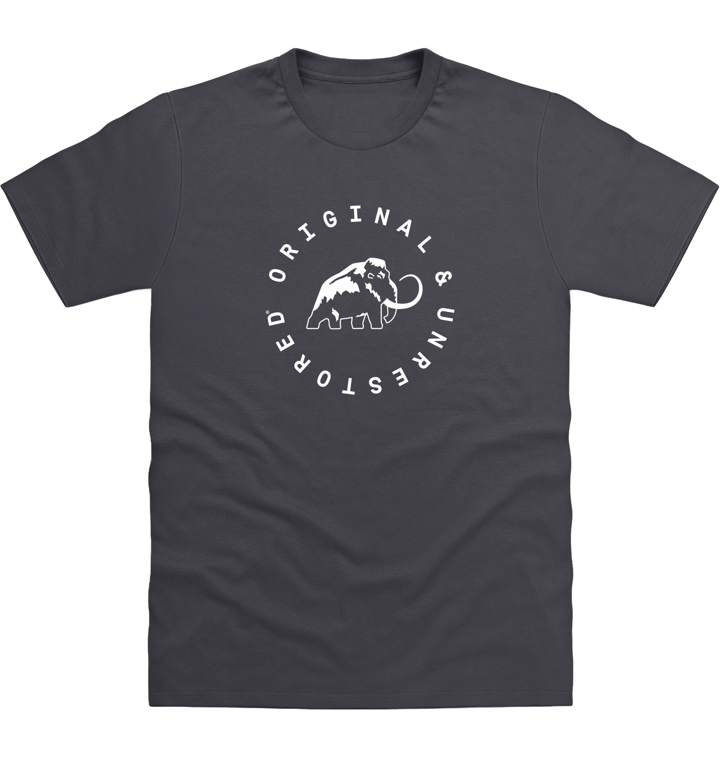Solid Charcoal Printed T-shirt Front