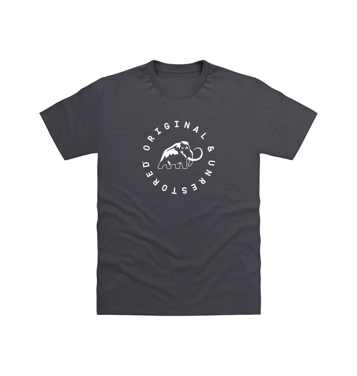 Solid Charcoal Printed T-shirt Front