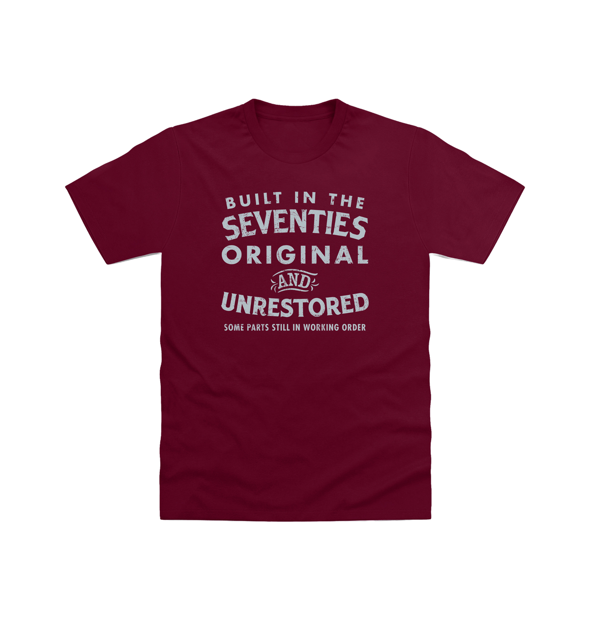 Burgundy Printed T-shirt Front