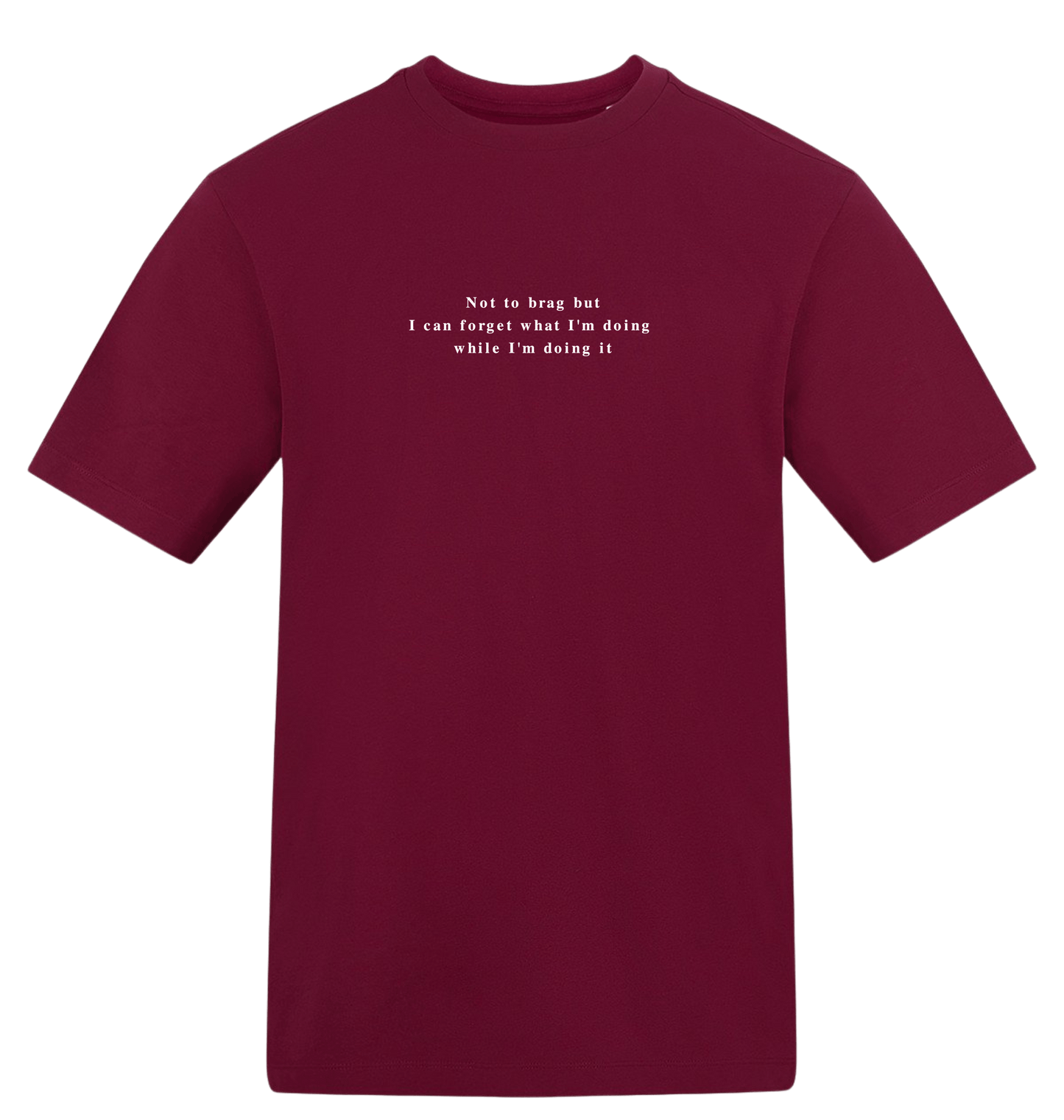 Burgundy Printed T-shirt Front
