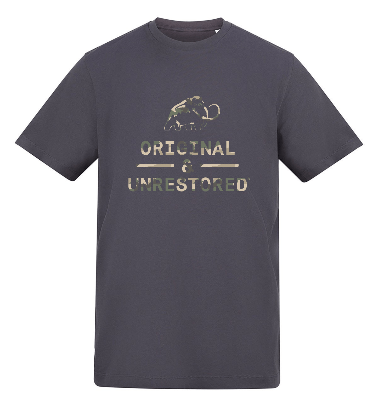 Solid Charcoal Printed T-shirt Front