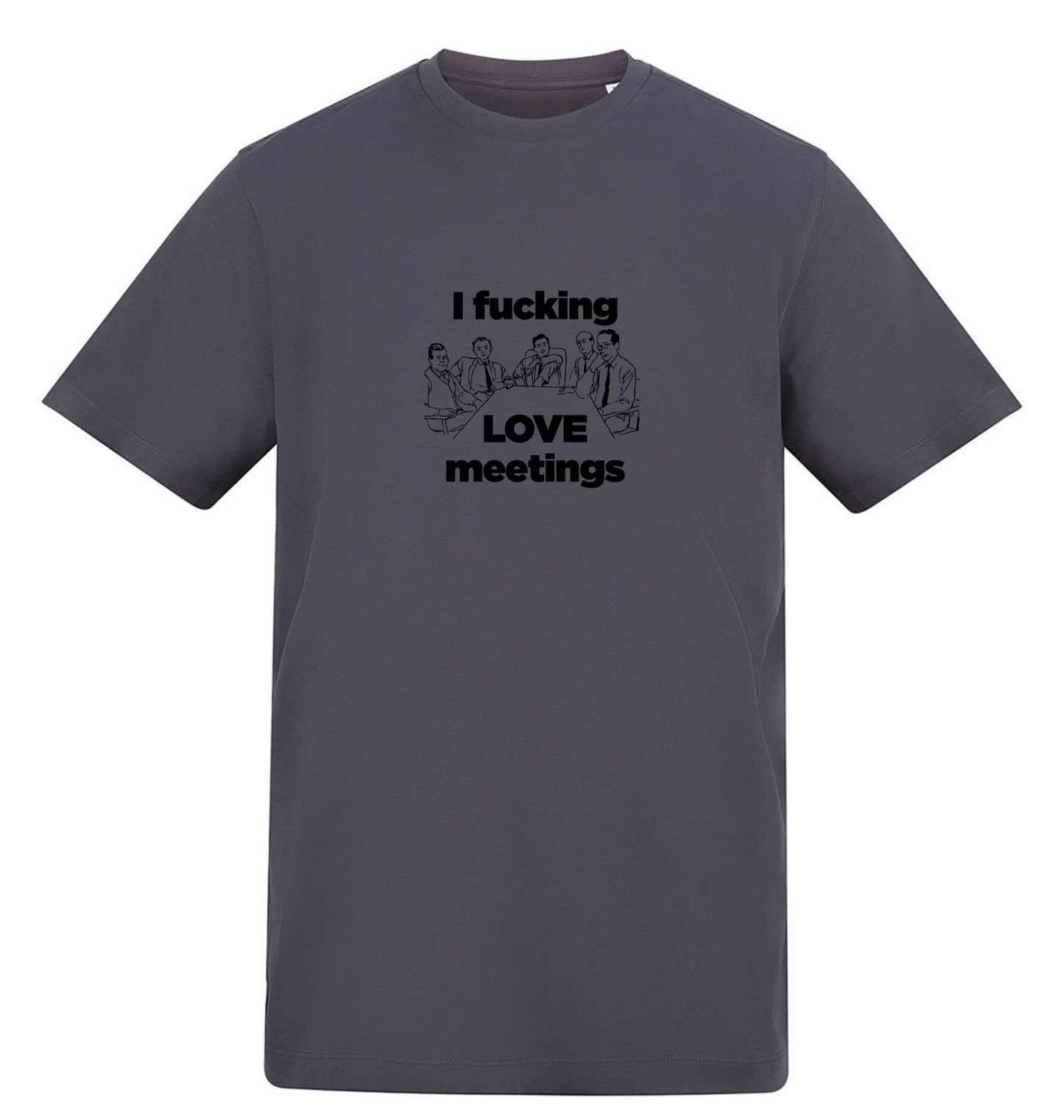 Solid Charcoal Printed T-shirt Front