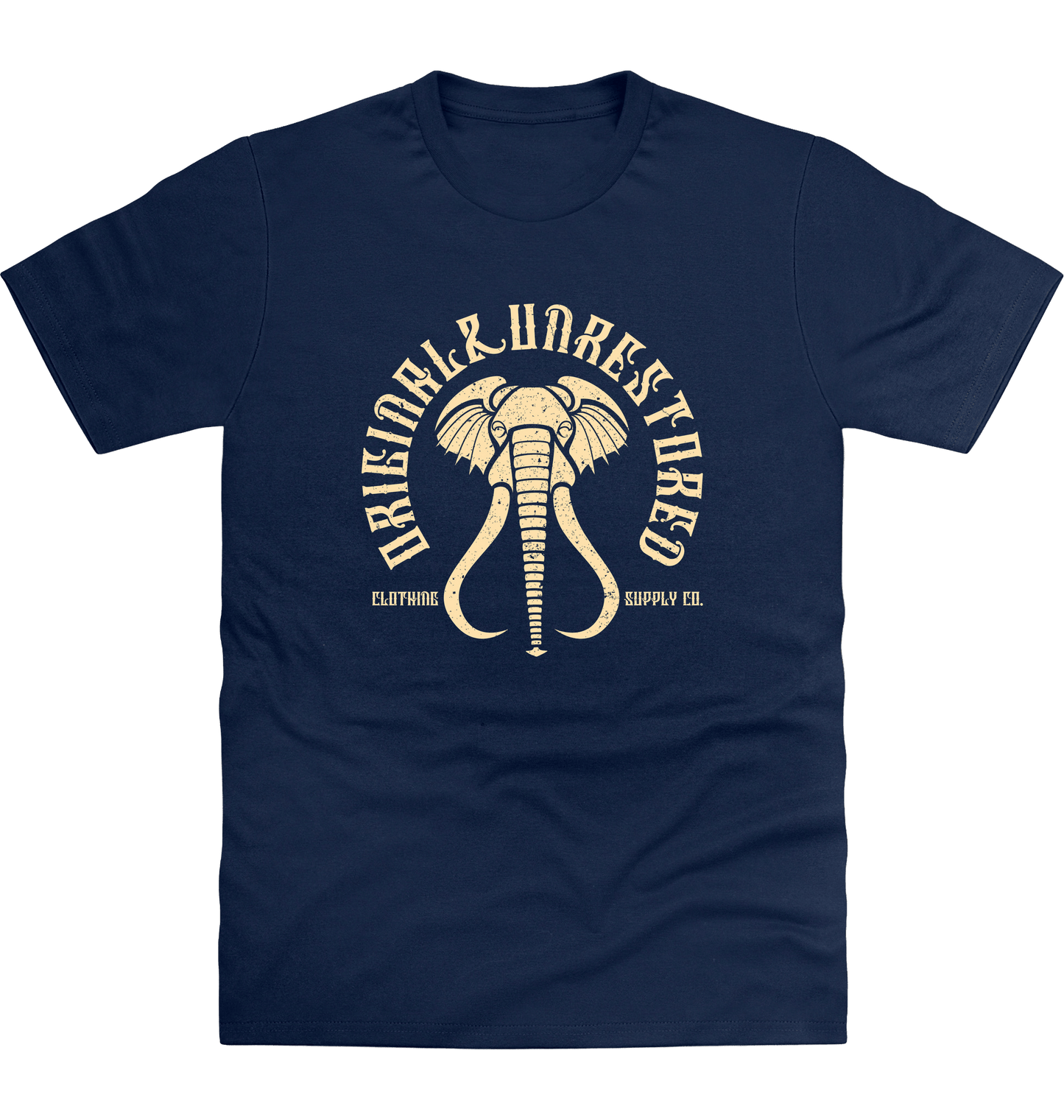 New French Navy Printed T-shirt Front