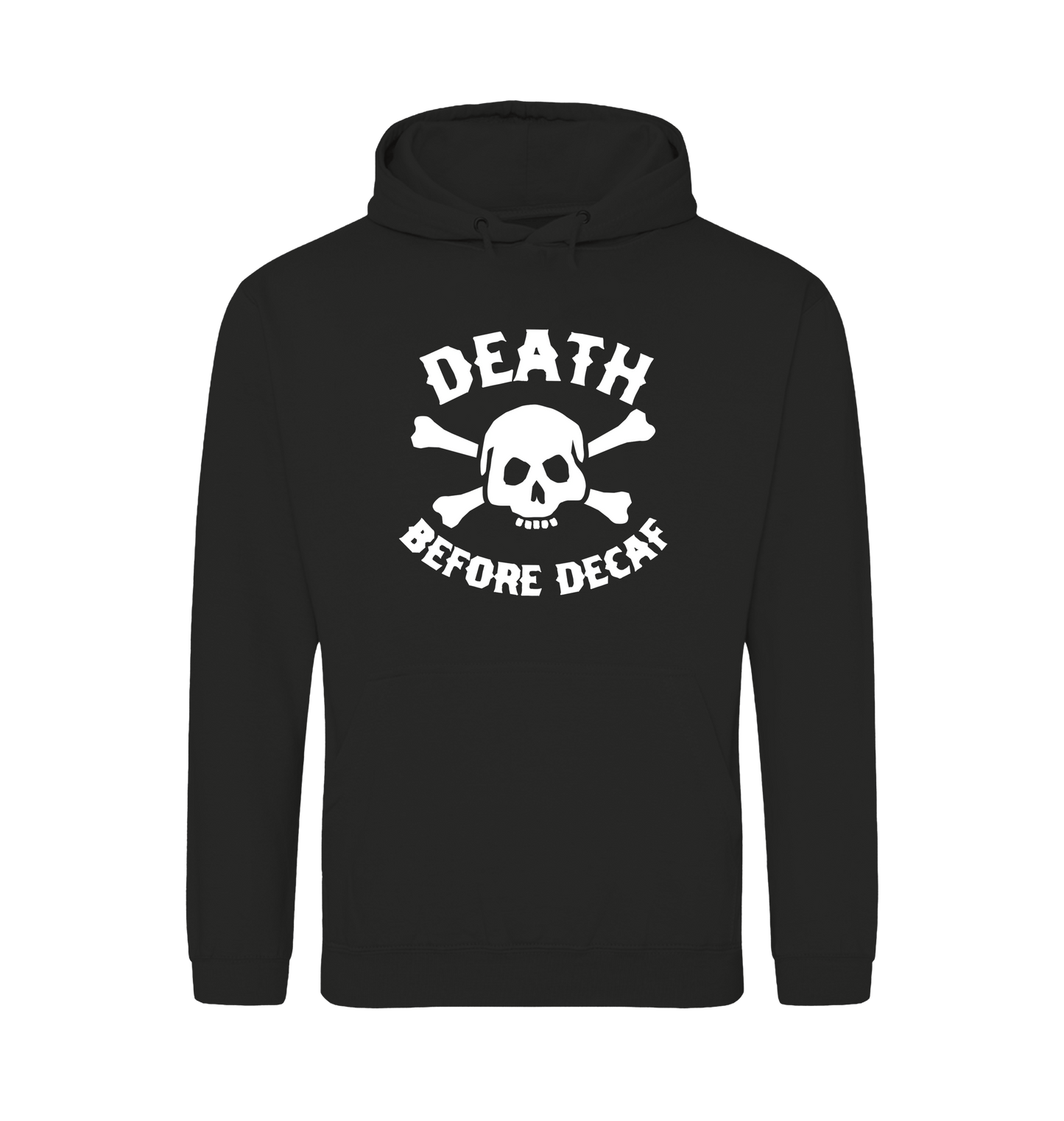 Jet Black Printed Hoody Front