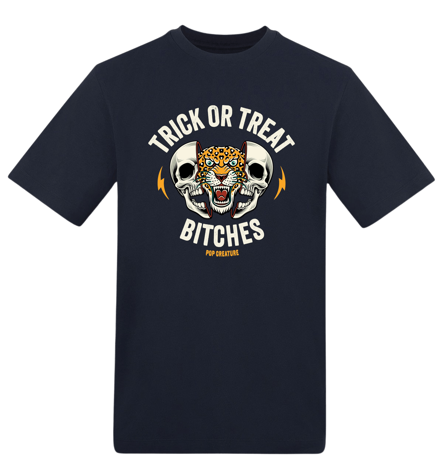 New French Navy Printed T-shirt Front
