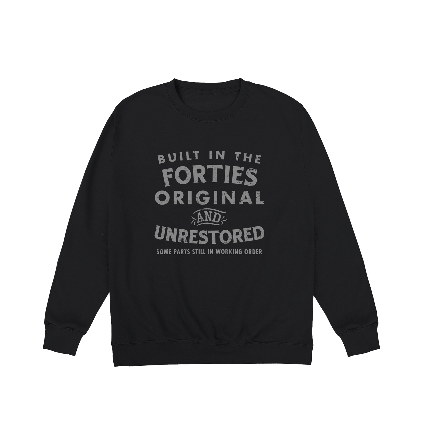Jet Black Printed Sweater Front