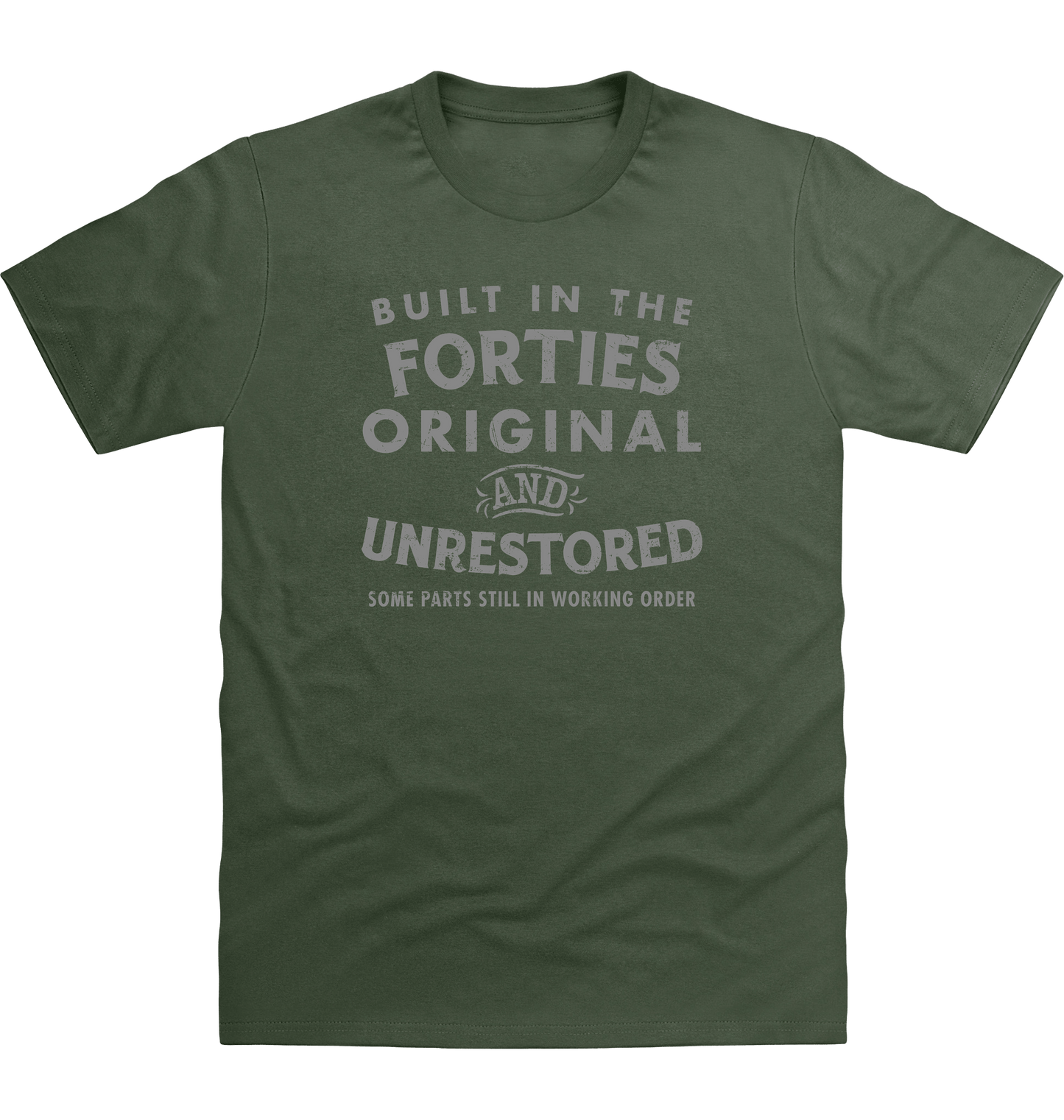 Earthy Green Printed T-shirt Front
