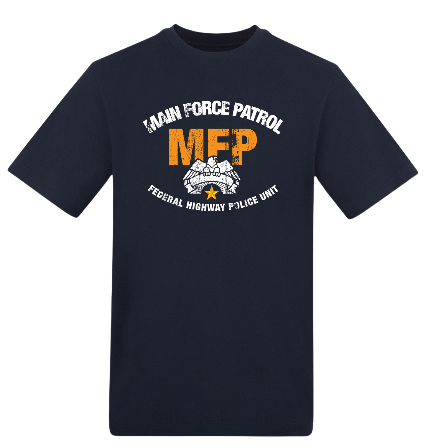 New French Navy Printed T-shirt Front