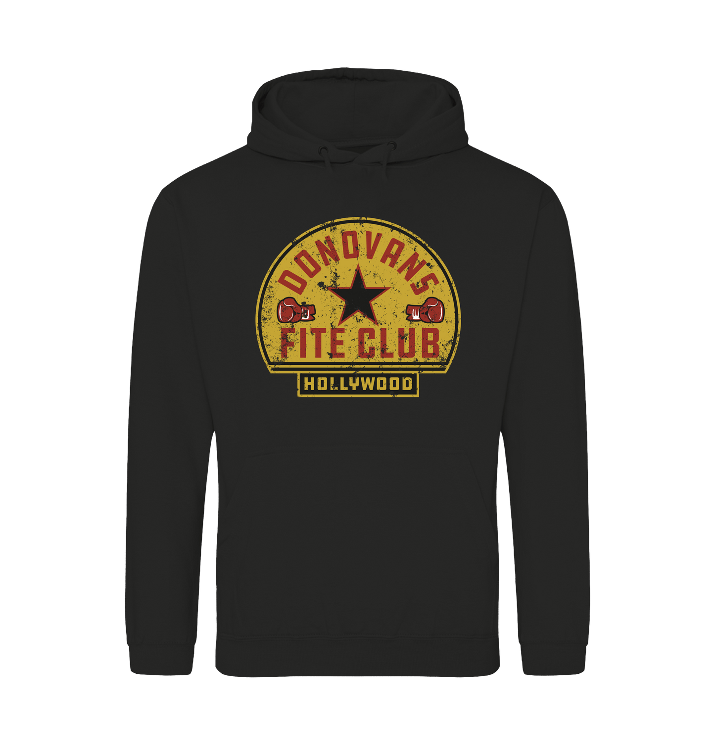 Jet Black Printed Hoody Front
