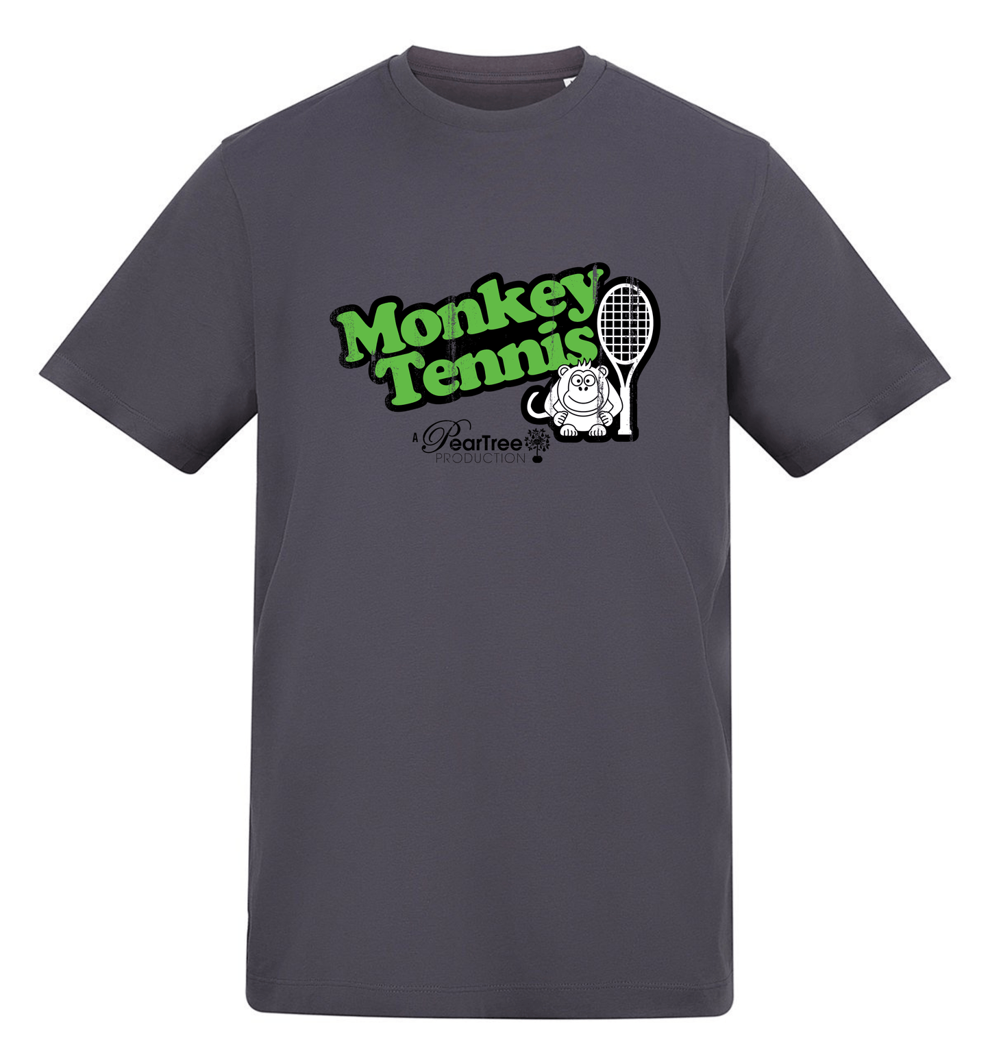 Solid Charcoal Printed T-shirt Front