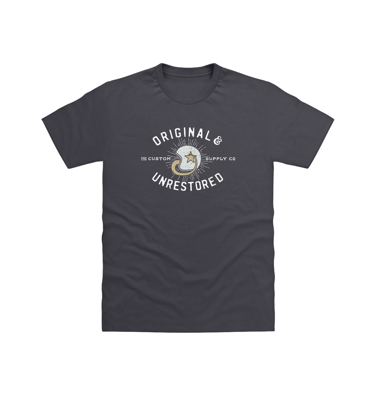 Solid Charcoal Printed T-shirt Front