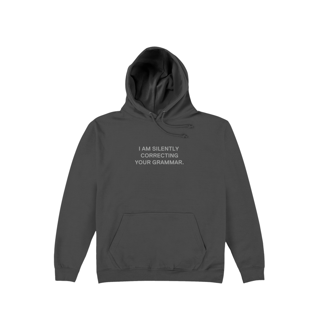 Storm Grey Printed Hoody Front