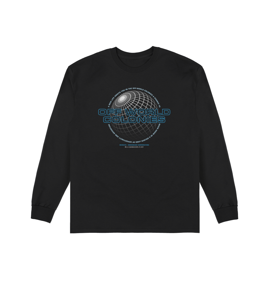 Black Printed Long Sleeve T Shirt Front