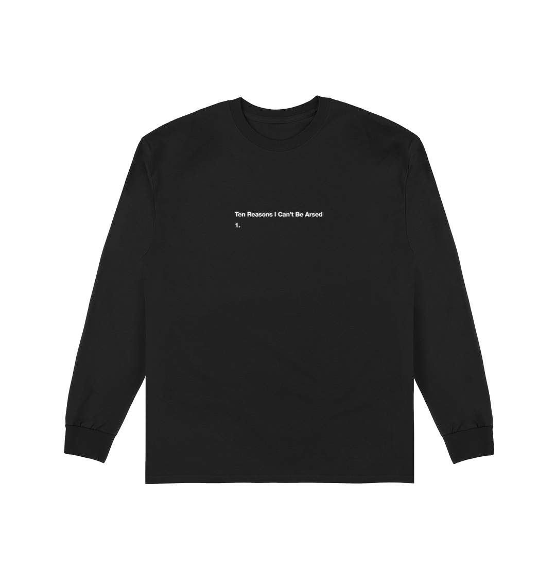 Black Printed Long Sleeve T Shirt Front