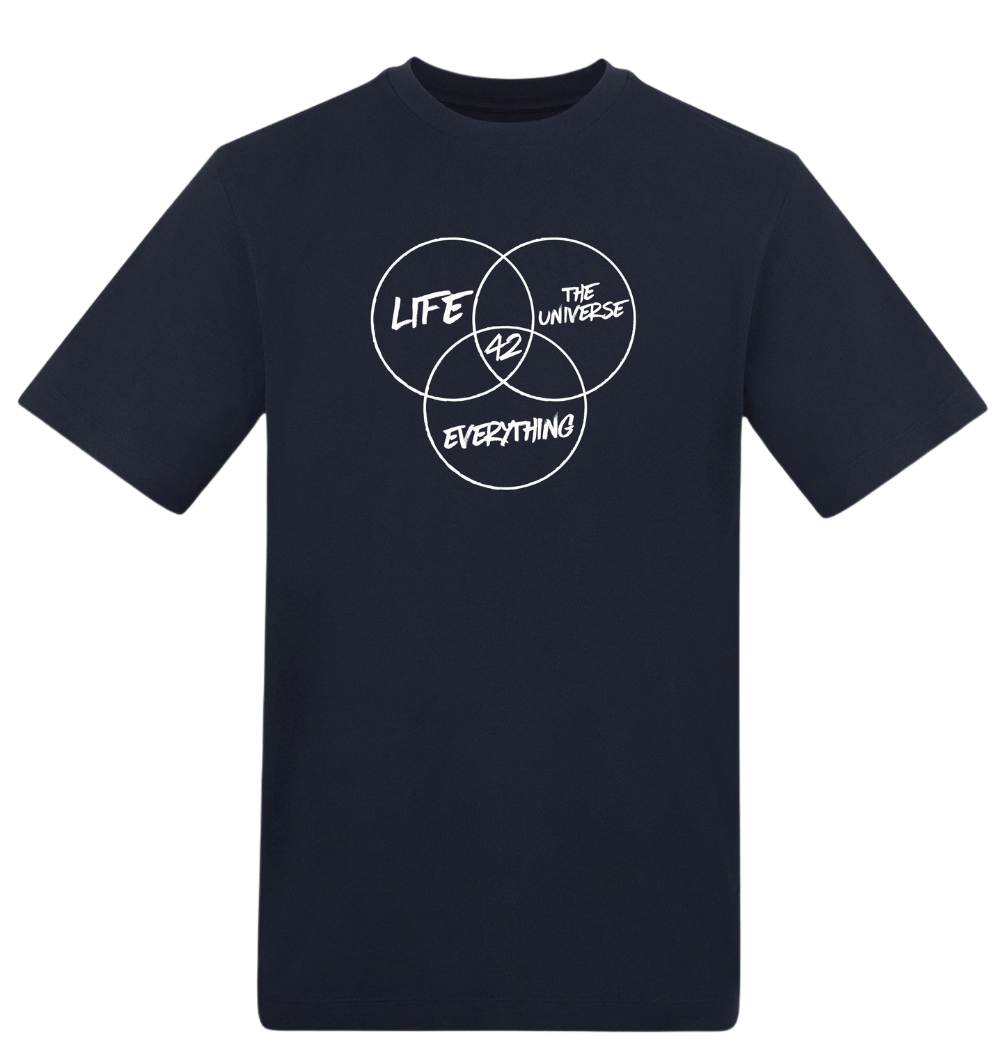 New French Navy Printed T-shirt Front