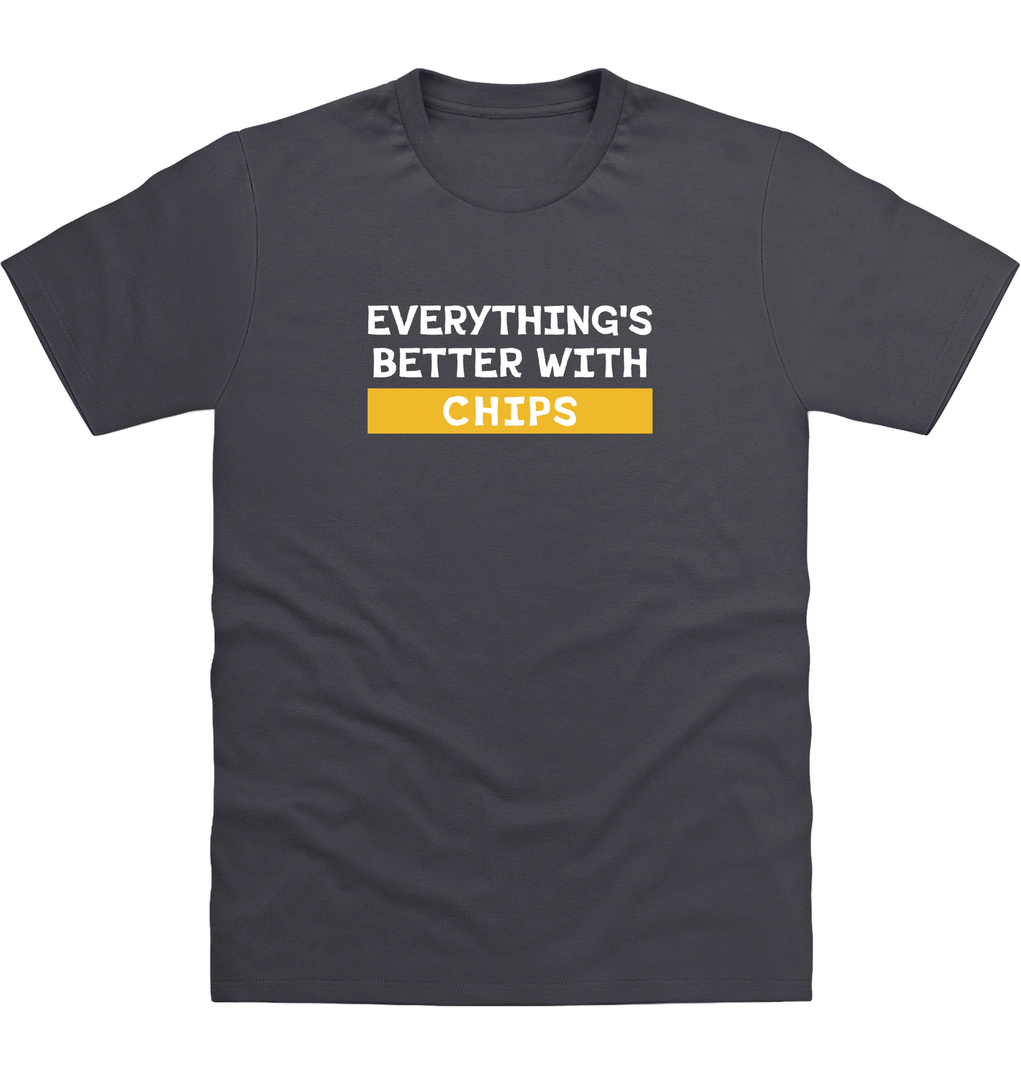 Solid Charcoal Printed T-shirt Front
