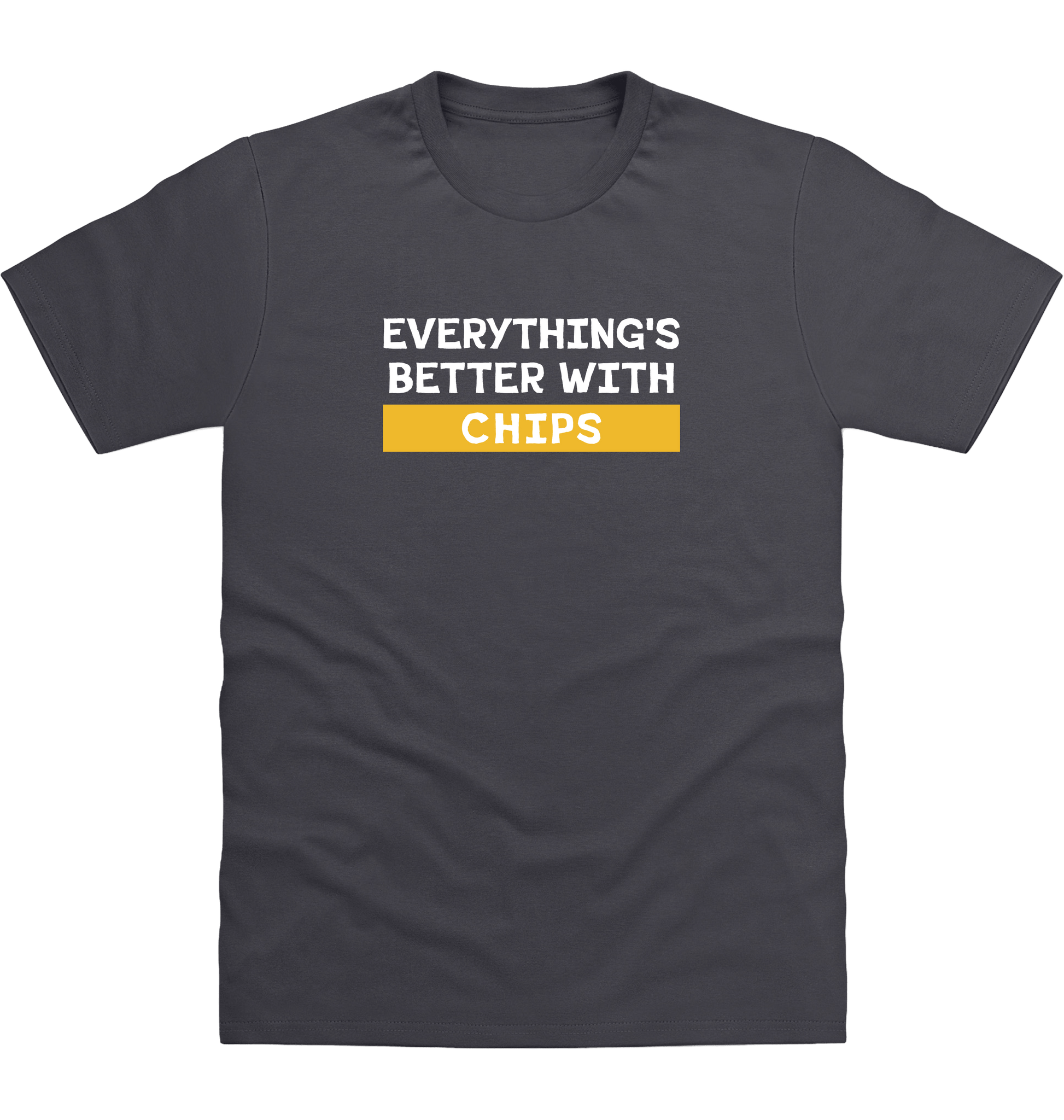 Solid Charcoal Printed T-shirt Front