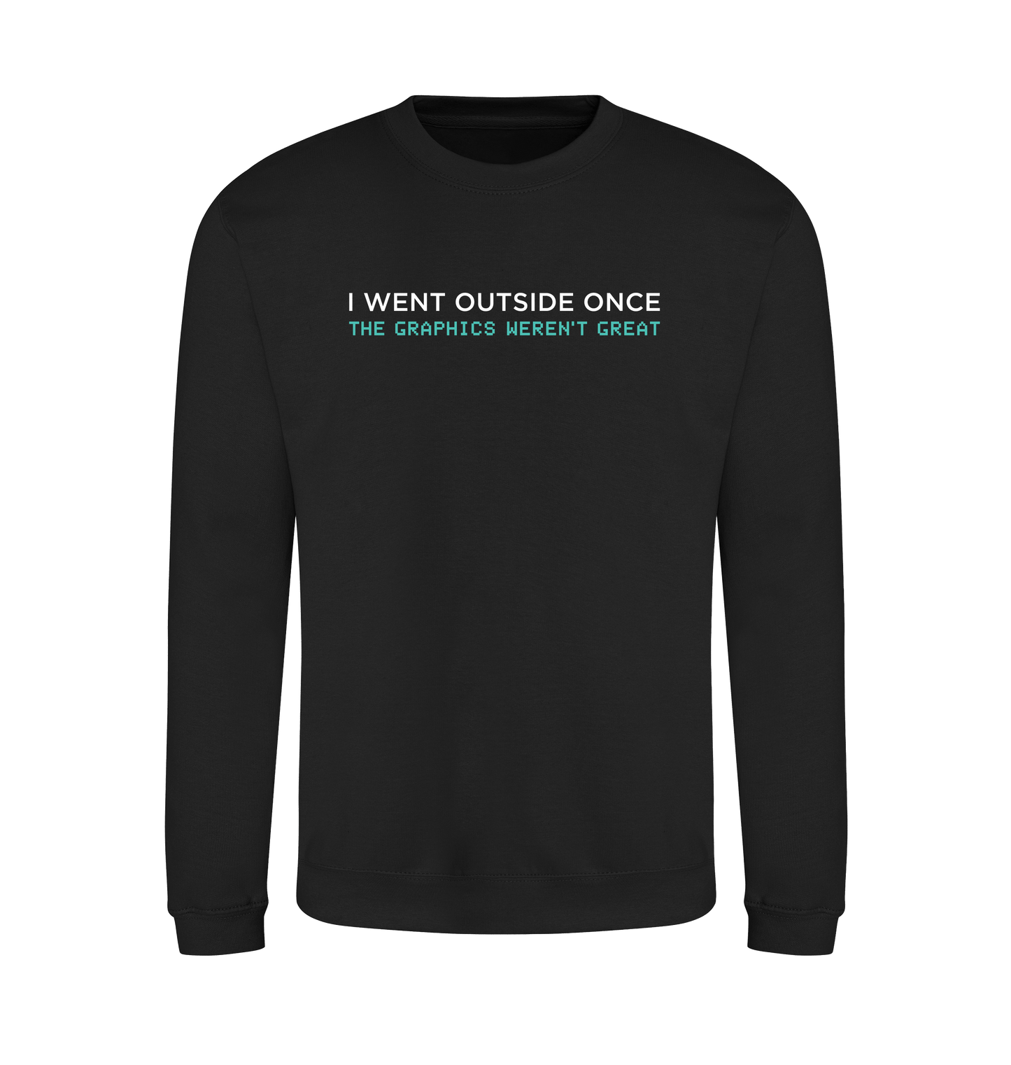 Jet Black Printed Sweater Front