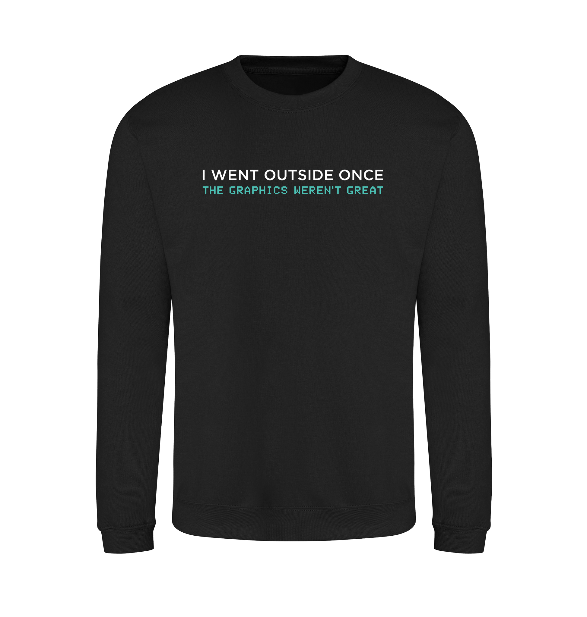 Jet Black Printed Sweater Front