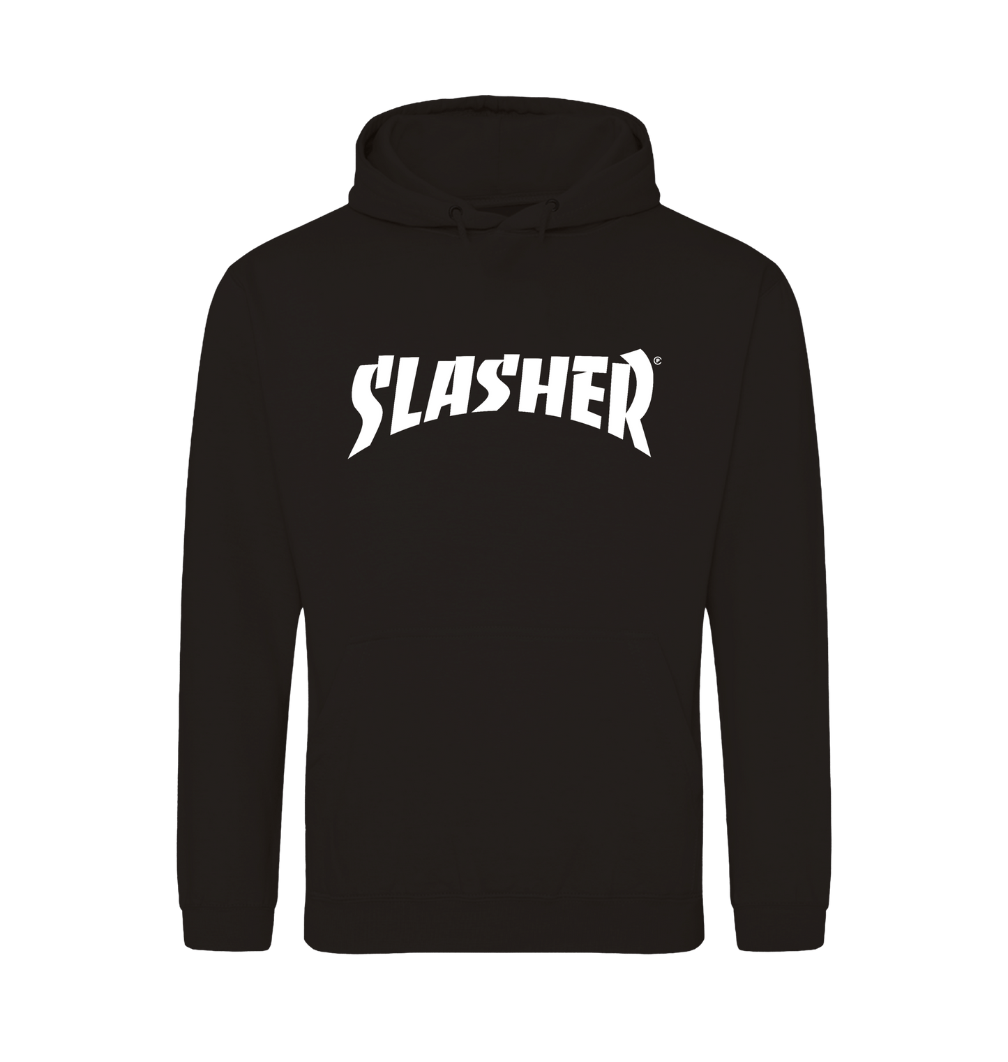 Deep Black Printed Hoody Front