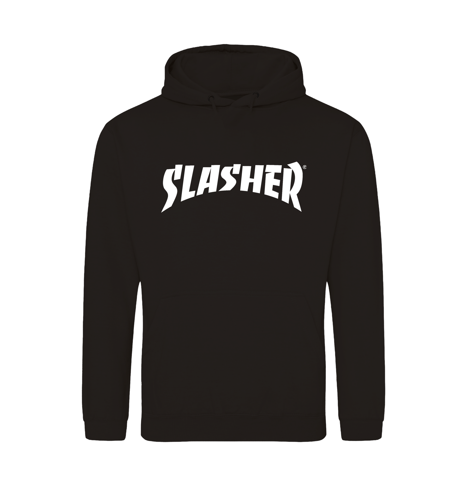 Deep Black Printed Hoody Front