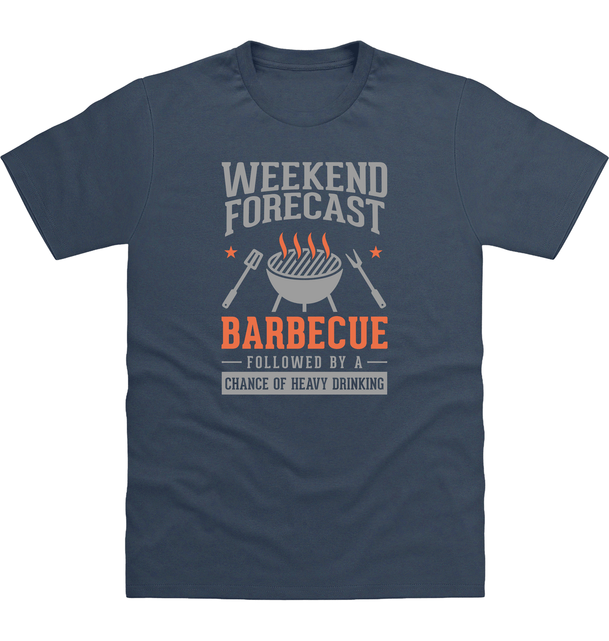 Airforce Blue Printed T-shirt Front