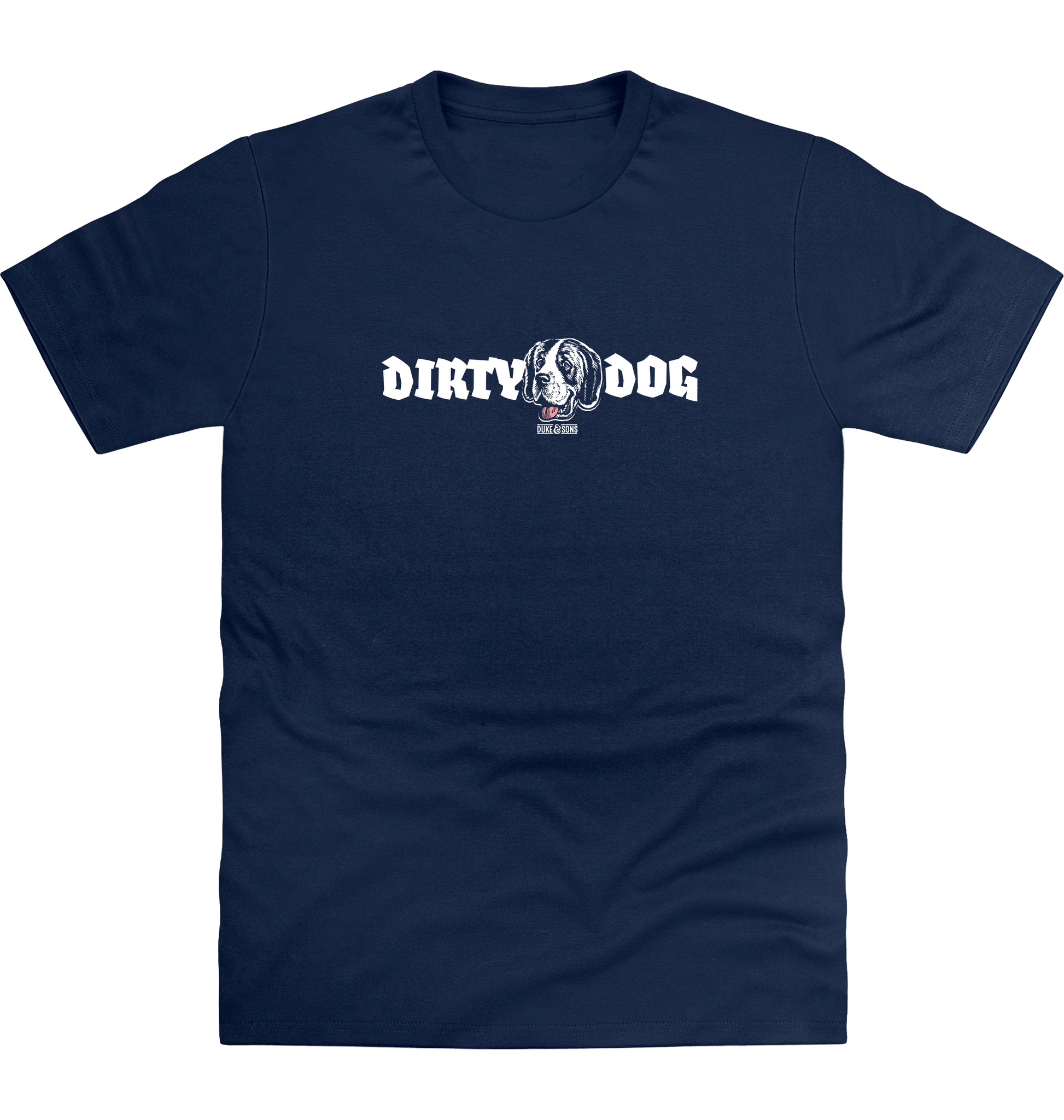 New French Navy Printed T-shirt Front